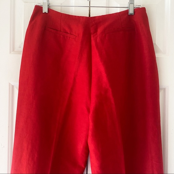 Evelyn & Arthur Womens Red Linen Silk Lined Dress Pants Slacks Trousers Size 8 - Picture 7 of 11